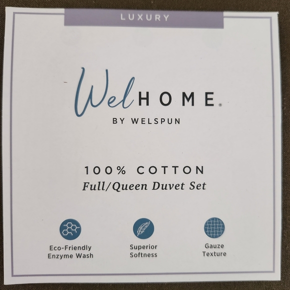 Welhome by Welspun Bedding Queen Duvet Cover Set0 Linen
